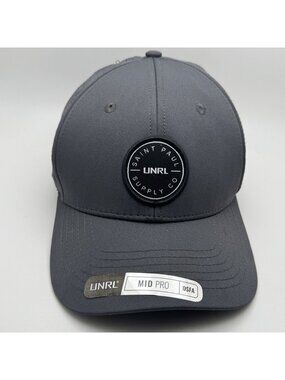 UNRL Mid Pro Snapback Hat Cap Charcoal Gray Perforated OSFA Old National